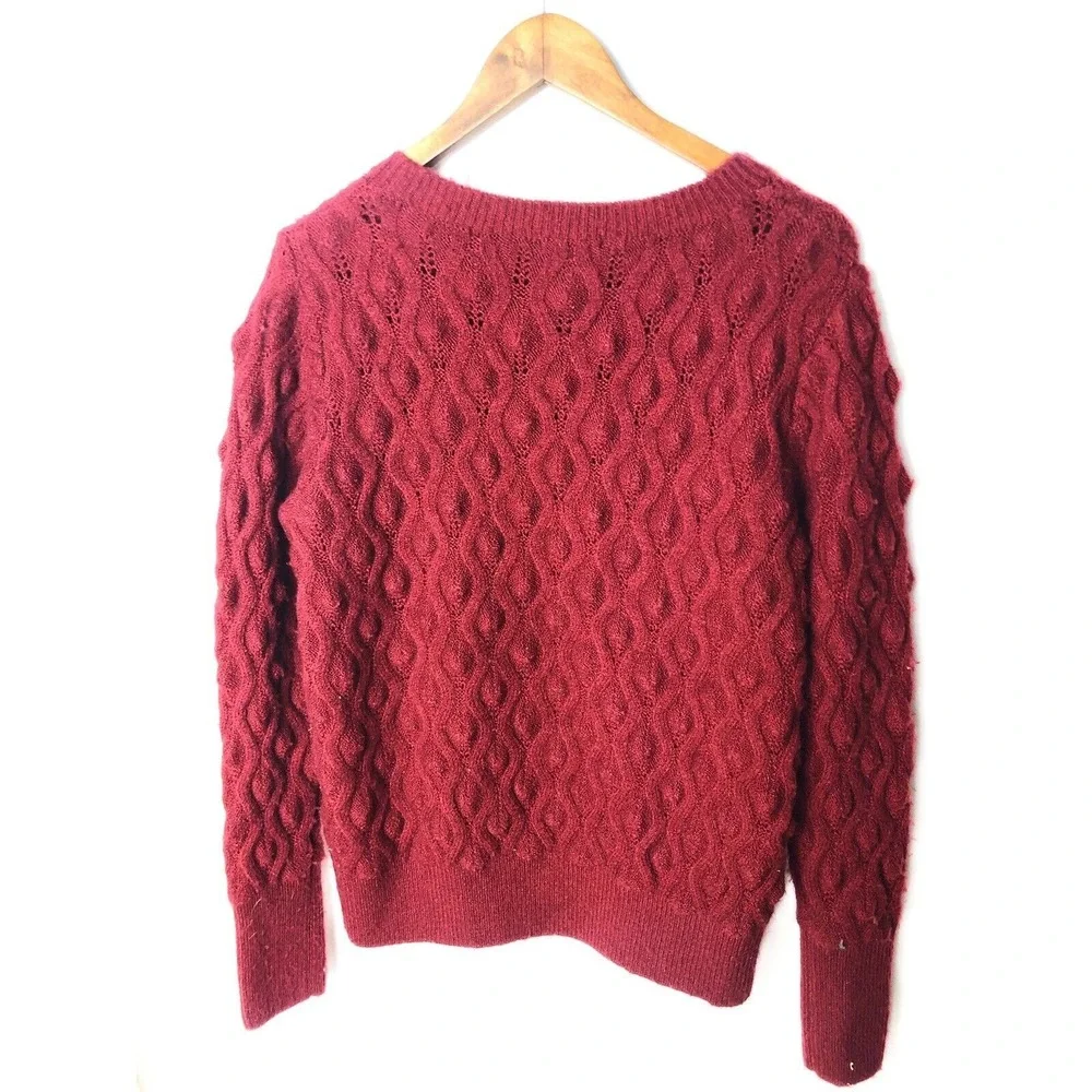 Sweet romeo popcorn knit crew neck pullover‎ sweater Large Blogger